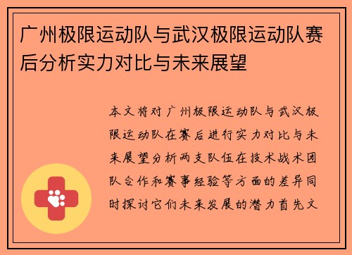 广州极限运动队与武汉极限运动队赛后分析实力对比与未来展望